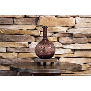 Metropolitan Museum of Art Amethyst Swirl Vase | Purple Art Glass Bottle Vase